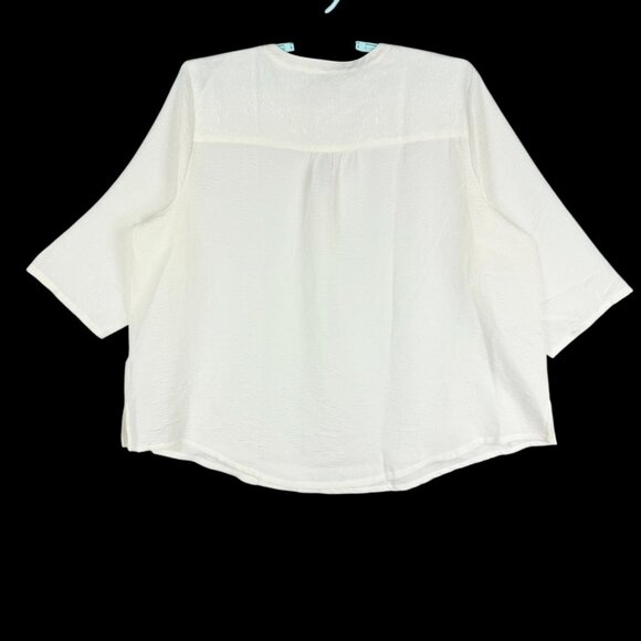 Liz Claiborne Women's Pullover 3/4 Sleeve Cream Blouse Plus Size 3X NWT - Picture 2 of 12